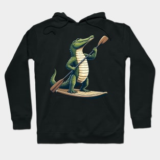 Crocodile on stand-up paddle Hoodie